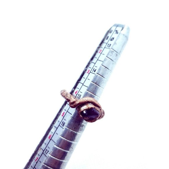 Purple fluorite crystal ring handmade size 4 - Picture 12 of 12